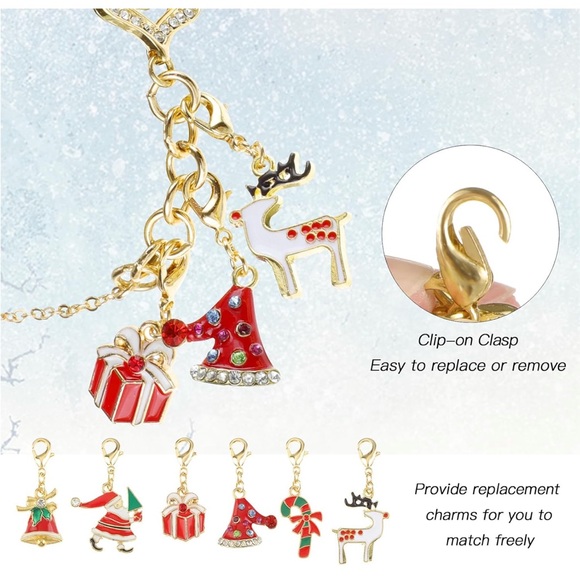 NEW Christmas Gold Apple Watch Band with Charms - Picture 6 of 6